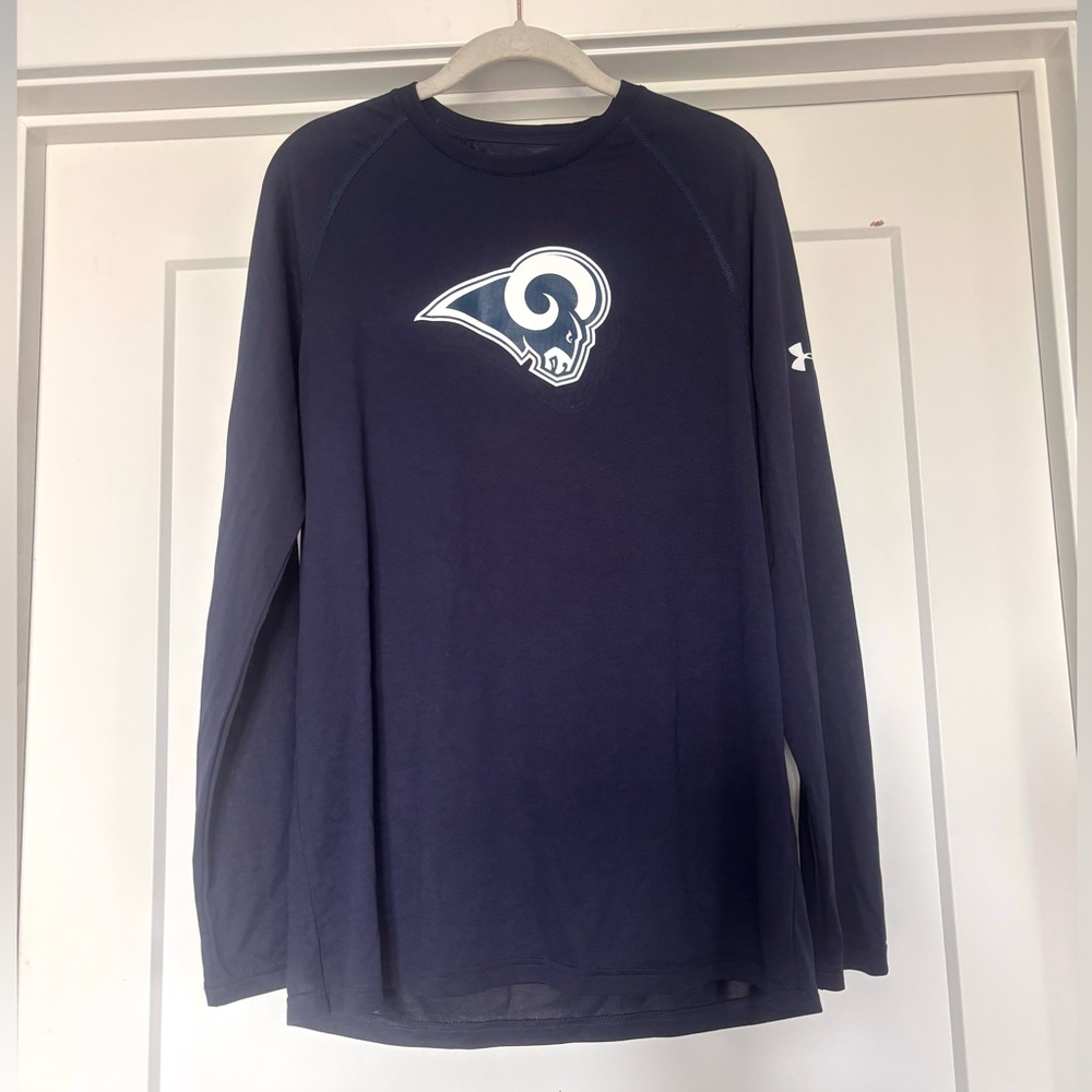 LA Rams NFL Under Armour Long Sleeve  Heatgear Combine Authentic T-Shirt Sz S